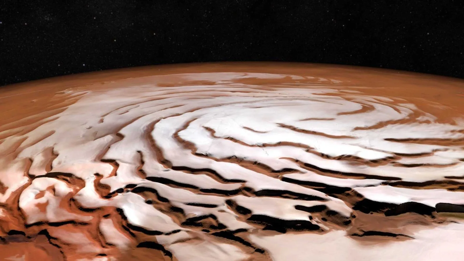 Saltwater Lake Discovered on Mars Ice Caps