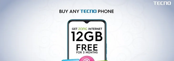 TECNO collaborates with Zong 4G to provide users with 12GB of free internet.