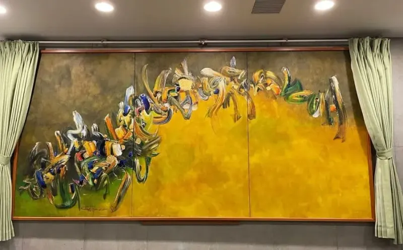 Pakistani Ismail Gulgee painting displayed in Tokyo, Japan