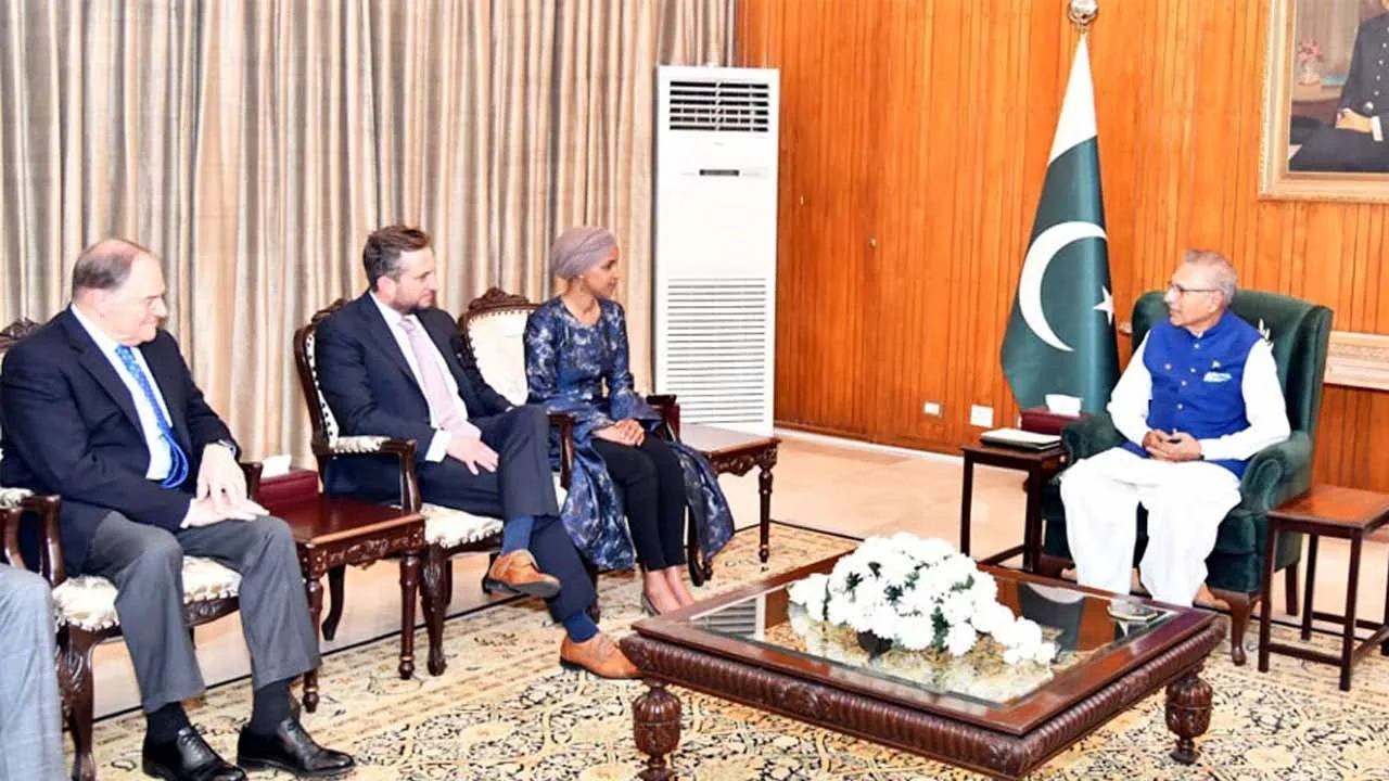 US Congresswoman Ilhan Omar meets President Alvi