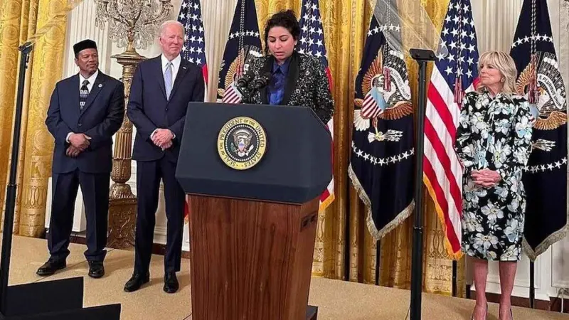 Arooj Aftab narrates Rumi at White House Eidul Fitr celebration
