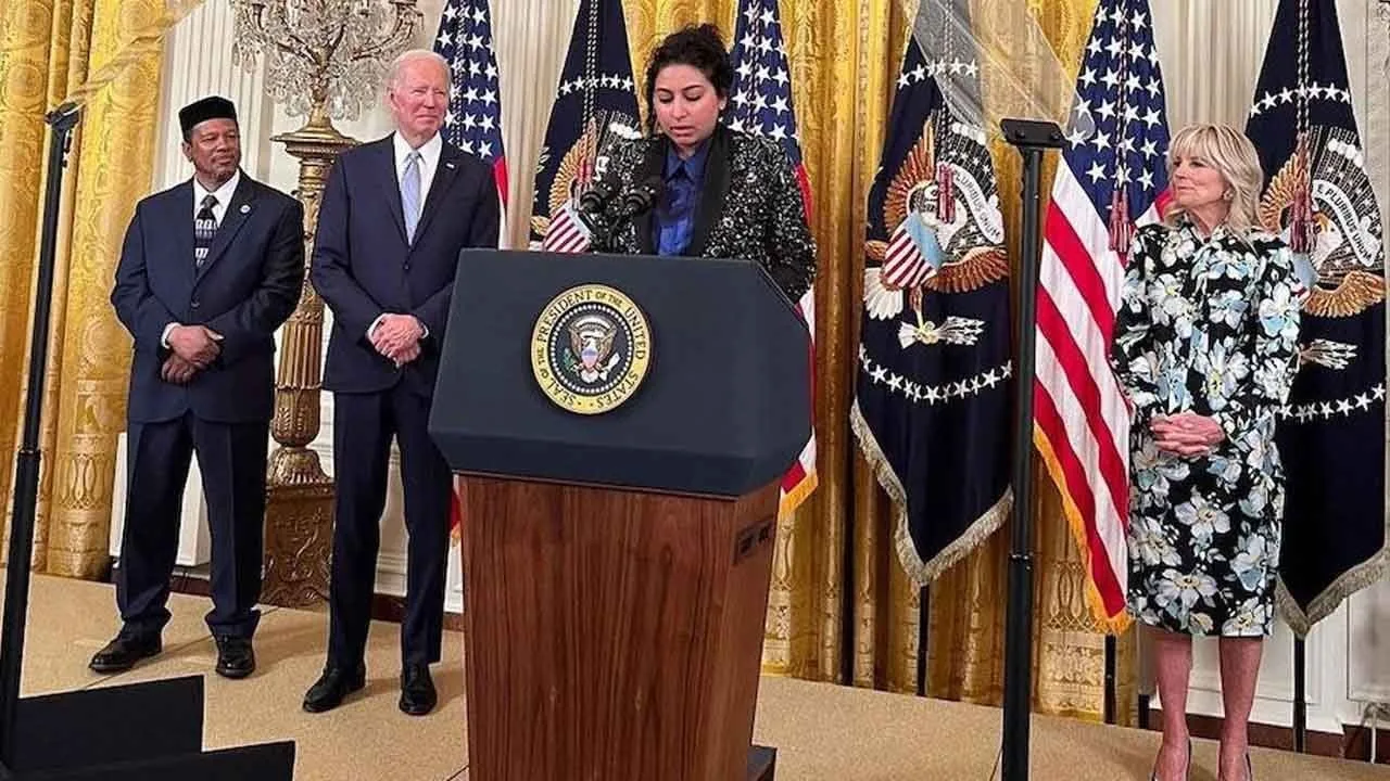 Arooj Aftab narrates Rumi at White House Eidul Fitr celebration
