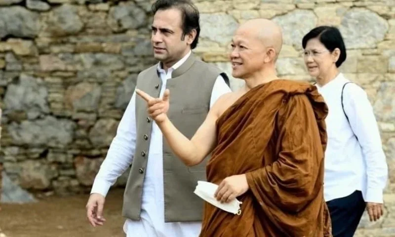 Buddhist Monk from Thailand visits Peshawar Museum