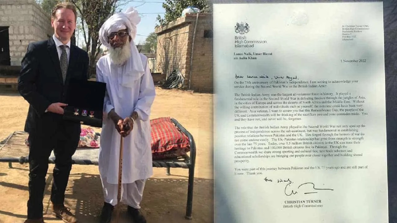 Lance Naik Umar Hayat World War II Veteran from Chakwal Receives 3 Medals From UK After 48 Years