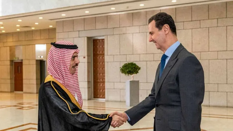 Saudi foreign minister meets Syria’s Assad on the first trip to Damascus since war