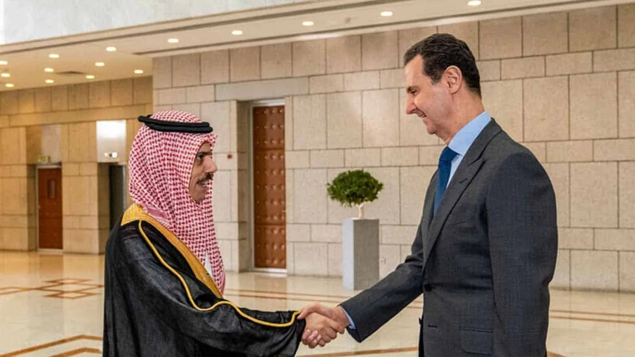 Saudi foreign minister meets Syria’s Assad on the first trip to Damascus since war