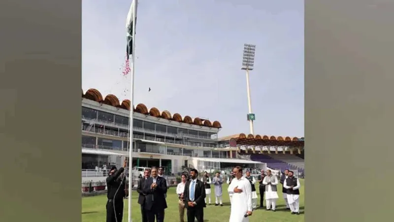 Zaka Ashraf leads flag hoisting ceremony at PCB headquarters