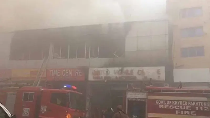 Peshawar's Two-Story Building Engulfed