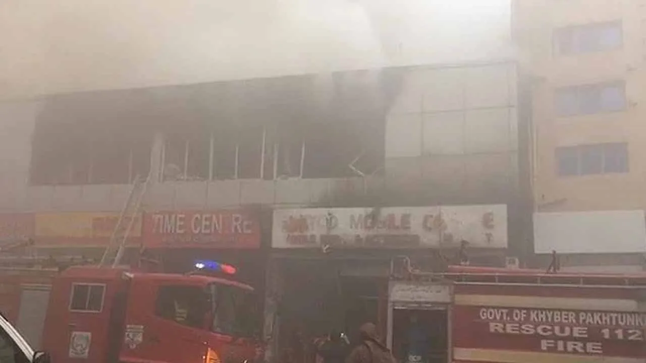 Peshawar's Two-Story Building Engulfed