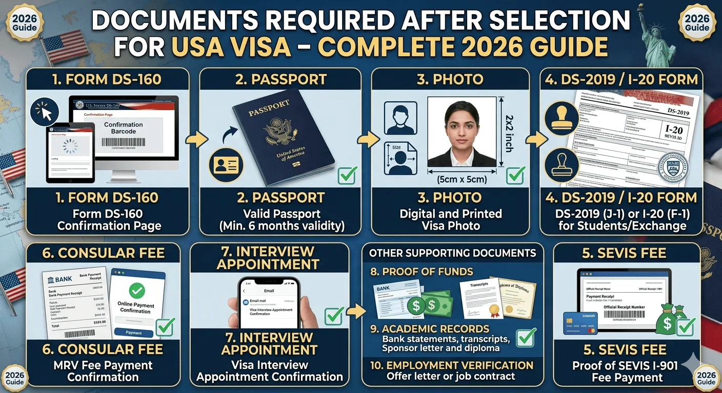 Documents Required After Selection for USA Visa – Complete 2026 Guide