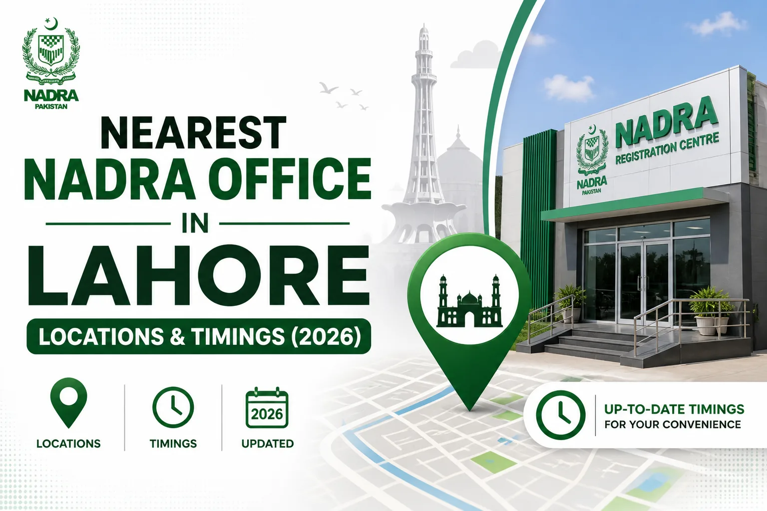 Nearest NADRA Office in Lahore – Locations & Timings (2026)