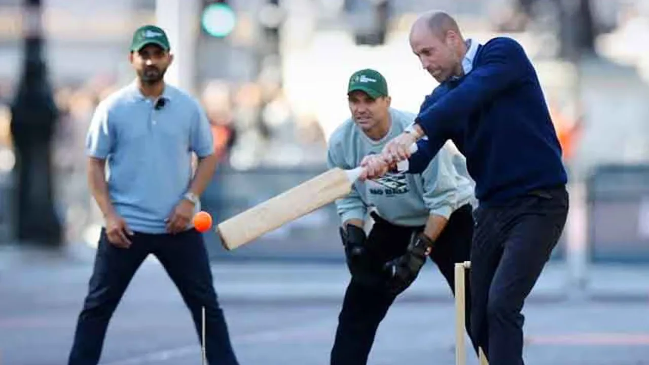 Prince William Plays Cricket on The Mall With Legends