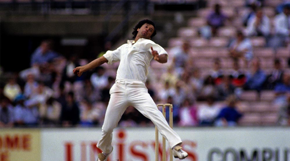 Imran Khan Bowling at a Test Match