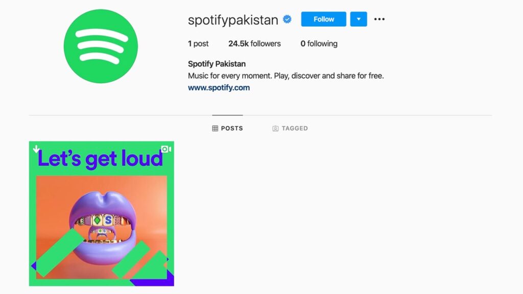 Spotify - Streaming Service Verified Account on Instagram