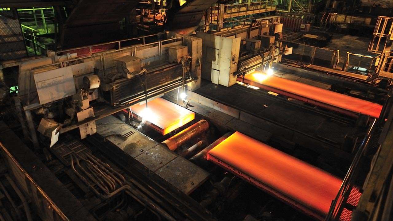 Steel Mill Making Steel Bars