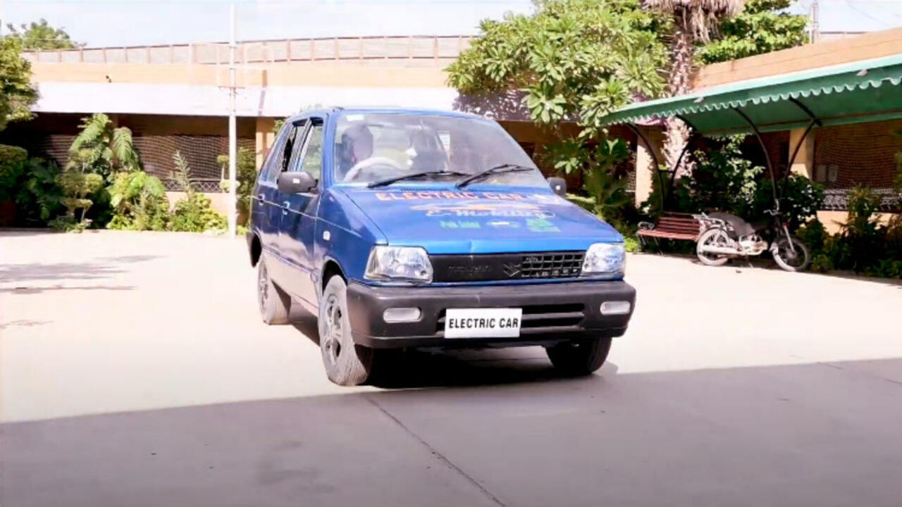Karachi students convert local Mehran car into electric vehicle