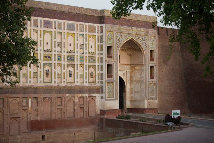 The Shah Burj Gate, principal entrance to the Lahore Fort complex and Largest Picture Wall of the World, after restoration