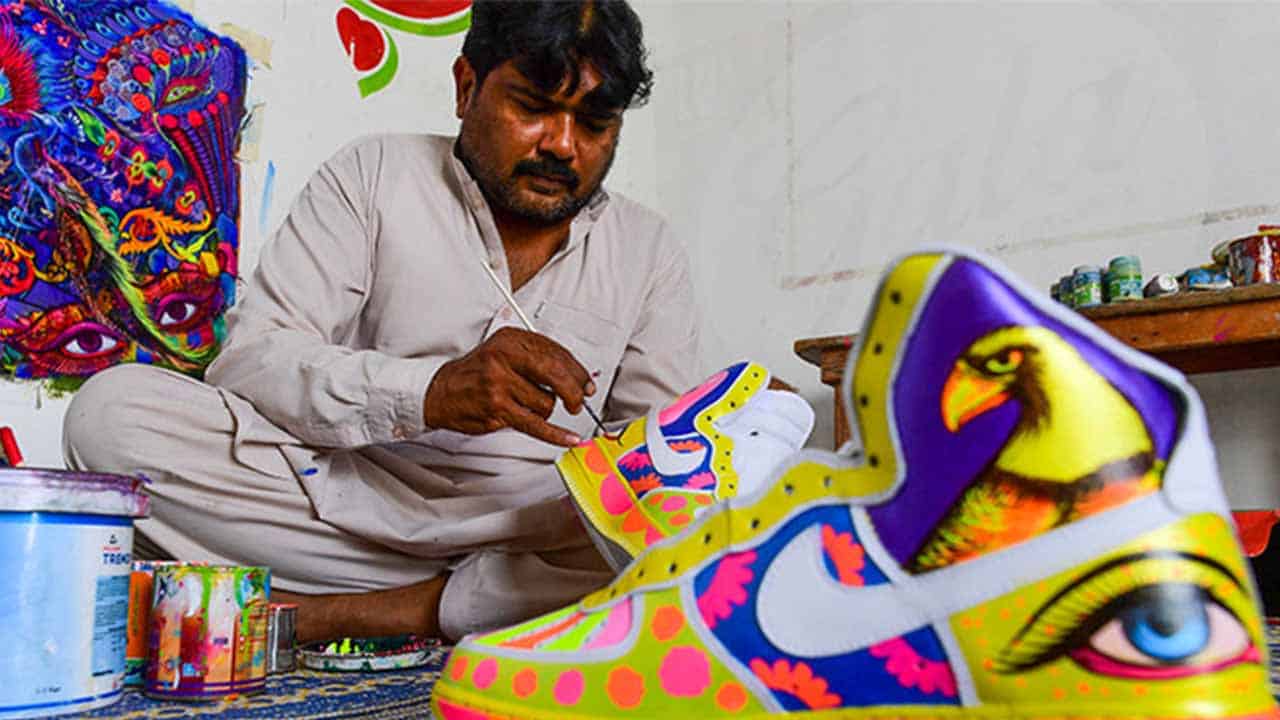 Pakistani truck artist gives new flair to kicks