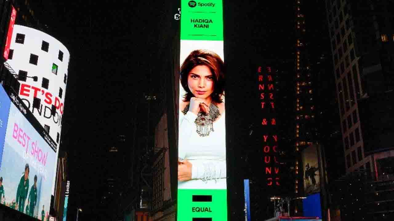 Hadiqa Kiani lights up New York Times Square