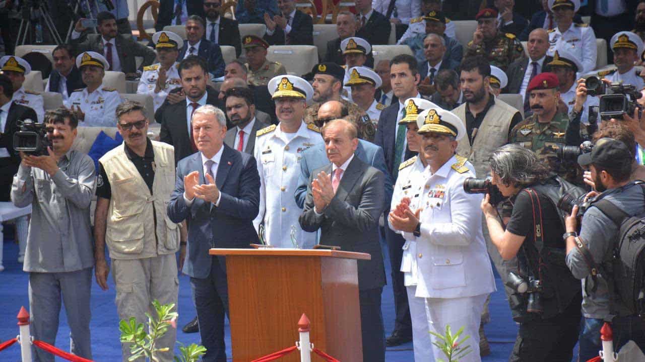 PM launches MILGEM-class ship PNS Badar in Karachi