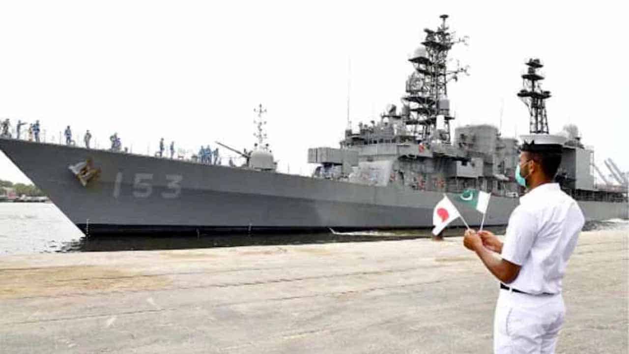 Japanese Navy Ship Harusame (DD102) visits Karachi port