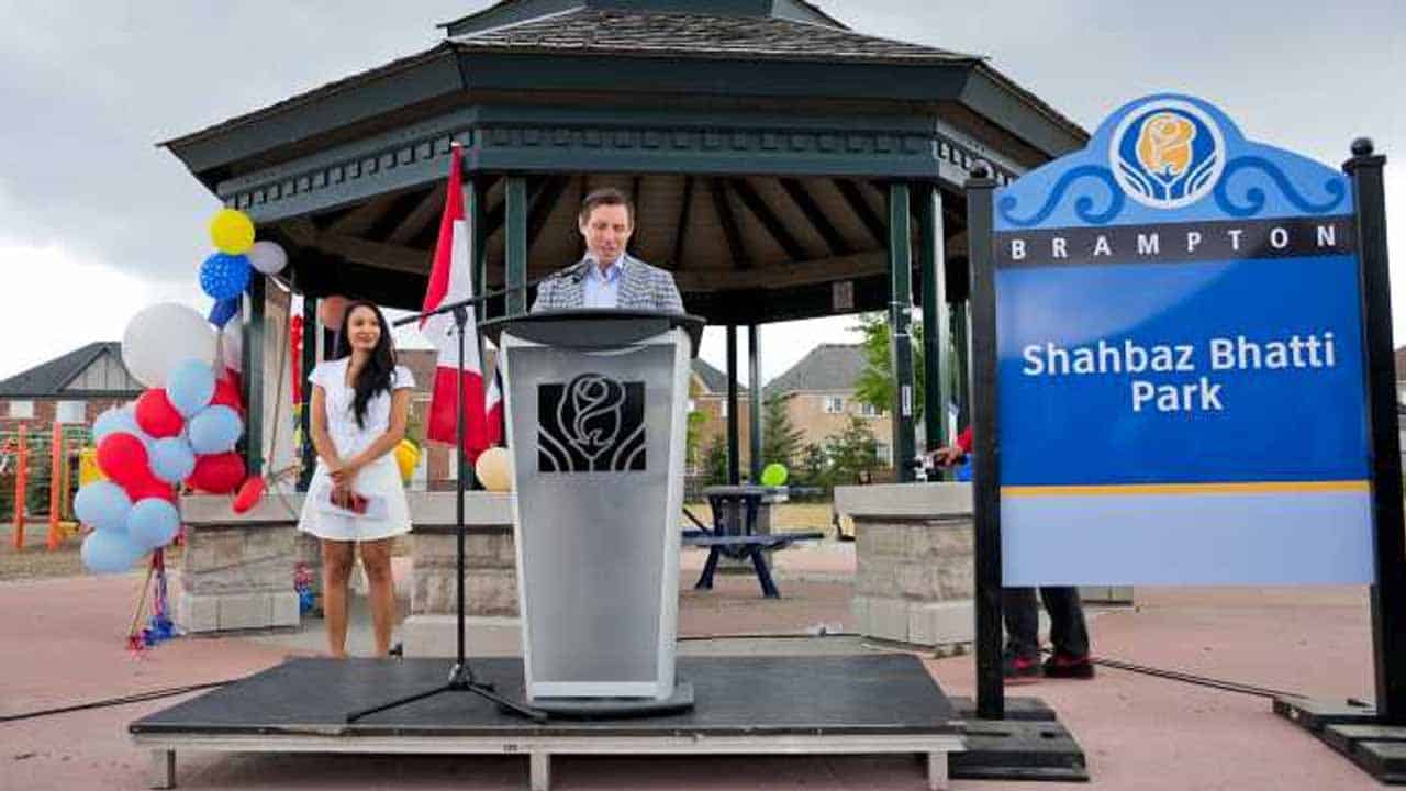 Park named after Former minister Shahbaz Bhatti in Canada