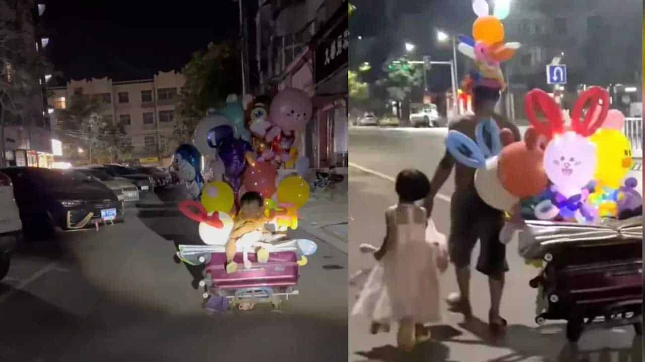 Homeless man, Daughter sell balloons to Pay for Education