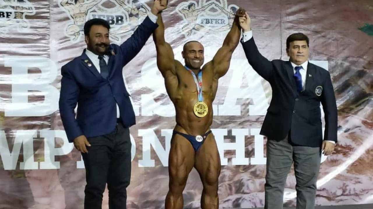 Pakistan’s Fida Hussain beats Indian opponent to win gold at Asian Bodybuilding Championship