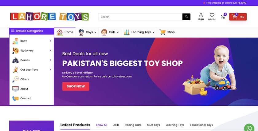 Lahore Toys Website