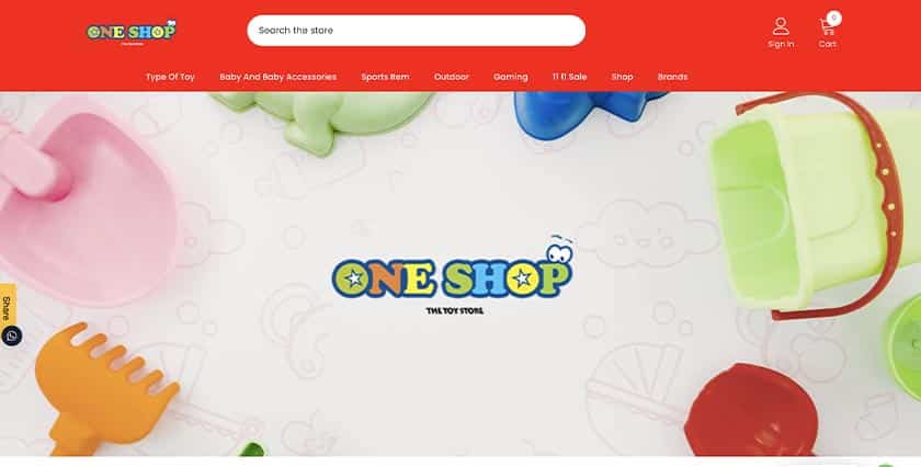 One Shop Toy Store Website
