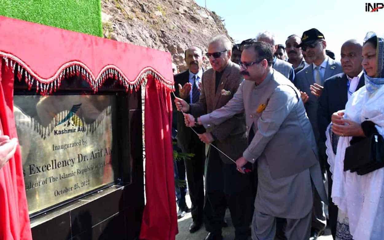 President Arif Alvi launches commercial helicopter flights service in AJK to promote tourism