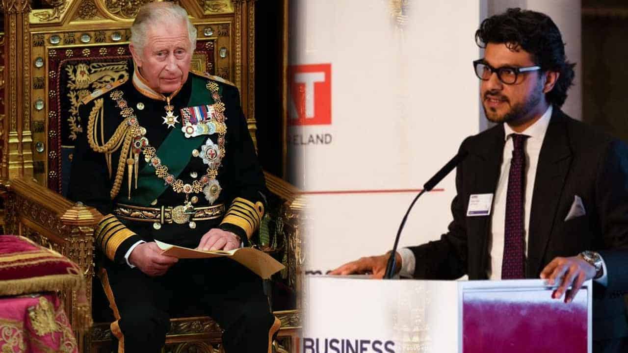 King Charles III Presents the Member Of The Order Of The British Empire Award To A Pakistani Entrepreneur