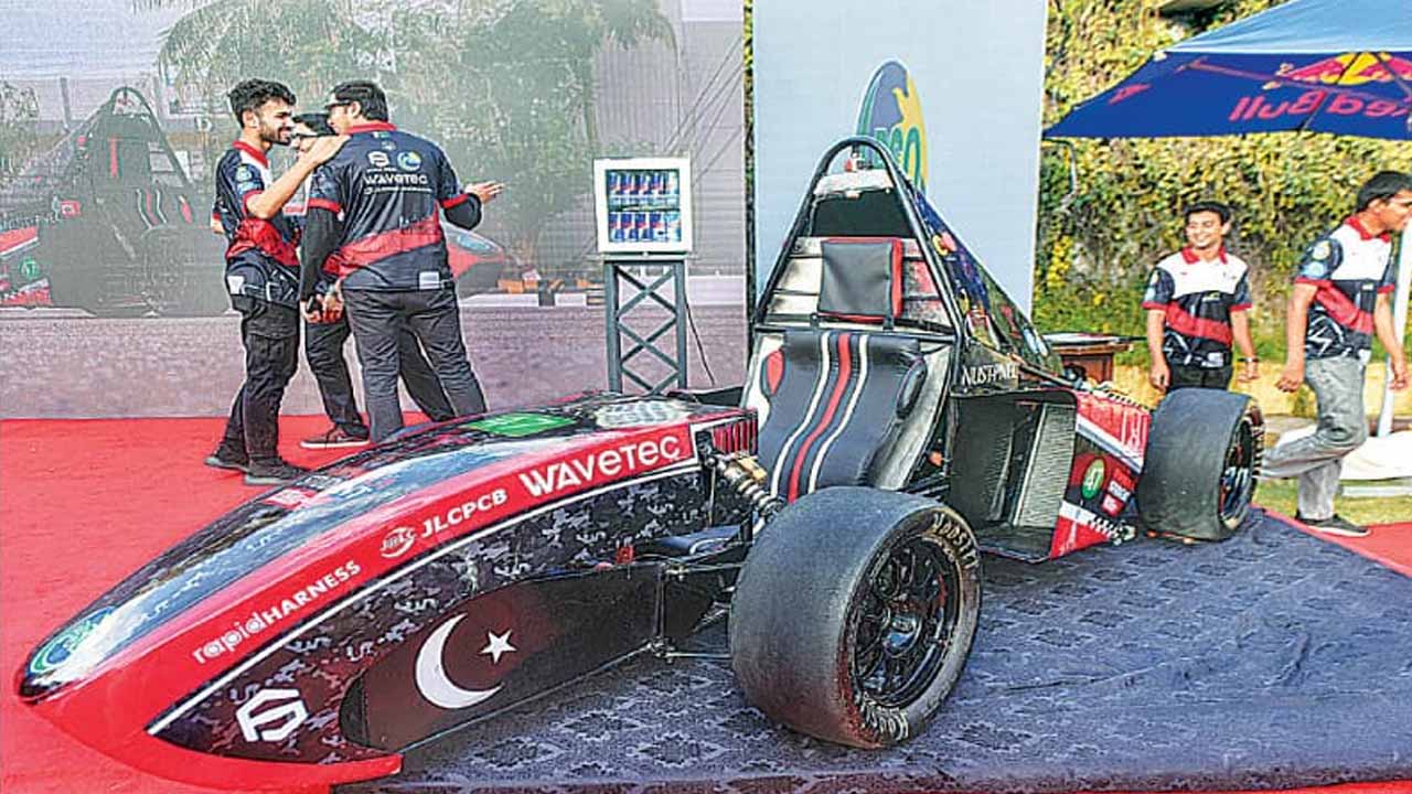 NUST students unveil formula electric racing car