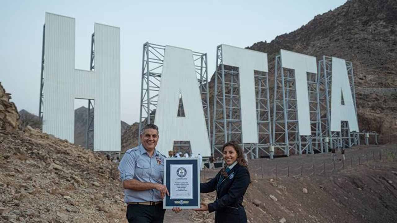 Dubai breaks world record with Hatta sign that is taller than Hollywood's