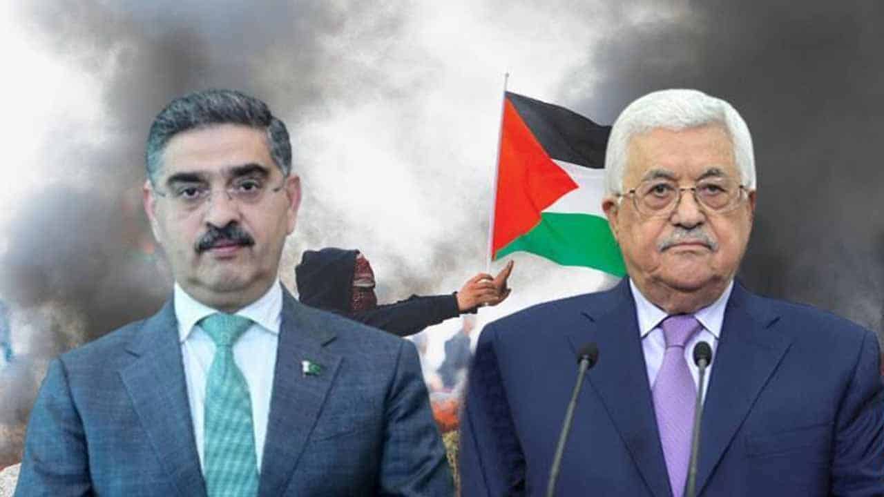 PM Kakar discusses Palestine situation with President Mahmoud Abbas