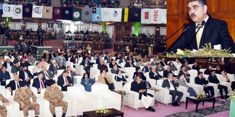 Caretaker PM urges youth to play constructive role in dealing with national security challenges