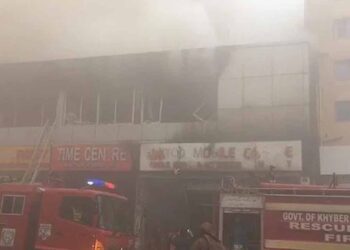 Peshawar's Two-Story Building Engulfed