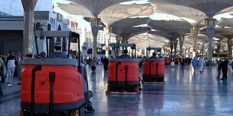 Cleaning and sterilization activities span over 1.3 million sq. m. in the Prophet's Mosque