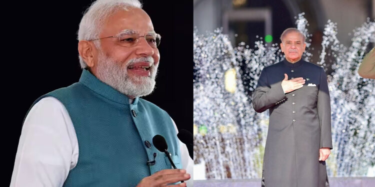 India's Narendra Modi felicitates Shehbaz Sharif on taking oath as prime minister