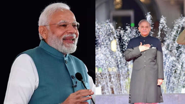 India's Narendra Modi felicitates Shehbaz Sharif on taking oath as prime minister