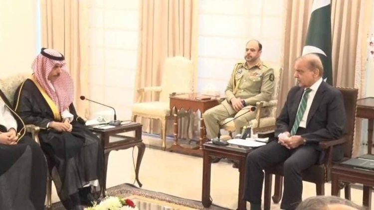 Saudi foreign minister meets PM Shehbaz Sharif
