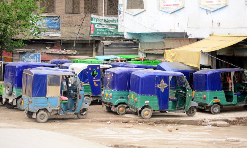 Rickshaw vehicles in Peshawar. 