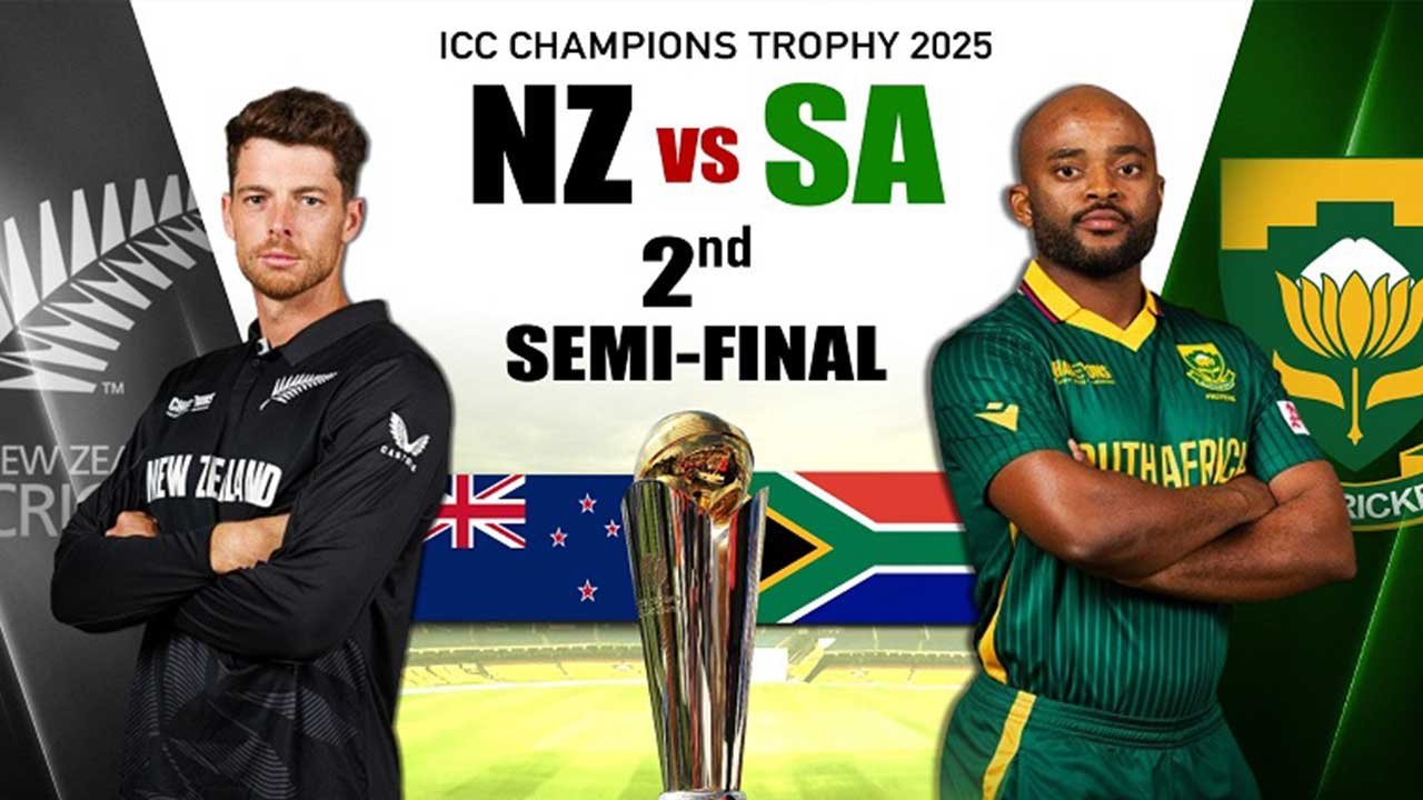 Champions Trophy: NZ win toss, opt to bat first in second semi-final against South Africa
