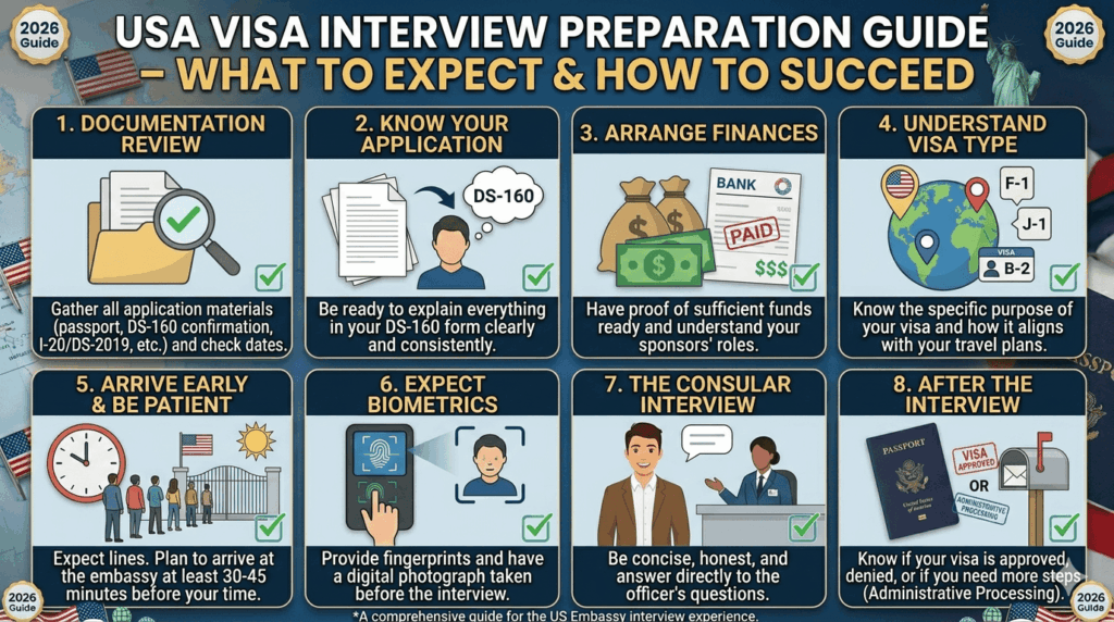 USA Visa Interview Preparation Tips – What to Expect at Embassy Interview