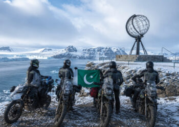 Four Pakistanis make history by reaching the arctic circle on Pakistan registered motorcycles