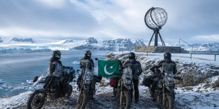 Four Pakistanis make history by reaching the arctic circle on Pakistan registered motorcycles