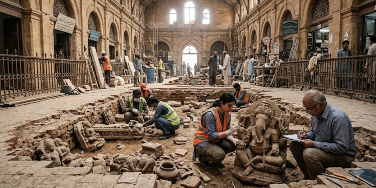 Ancient Statues Discovered While Restoring Karachi’s Lee Market