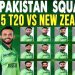 Pakistan Cricket Team Leaves for New Zealand T20 Series