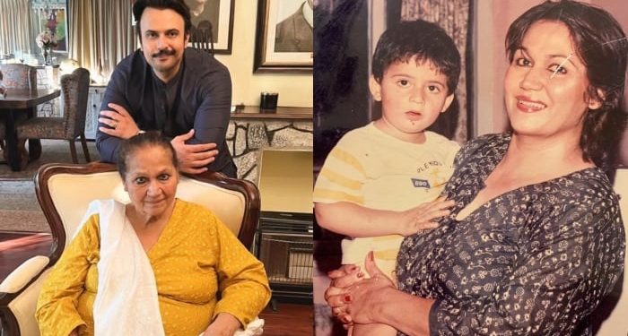 Usman Mukhtar with his mother